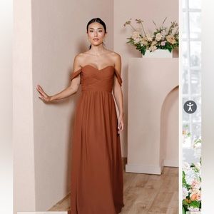 Revelry Kennedy Chiffon Convertible Dress in RUST